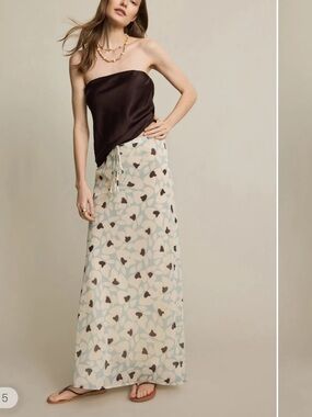 Sister New York Savanna Abstract Heart Maxi Skirt Size XS